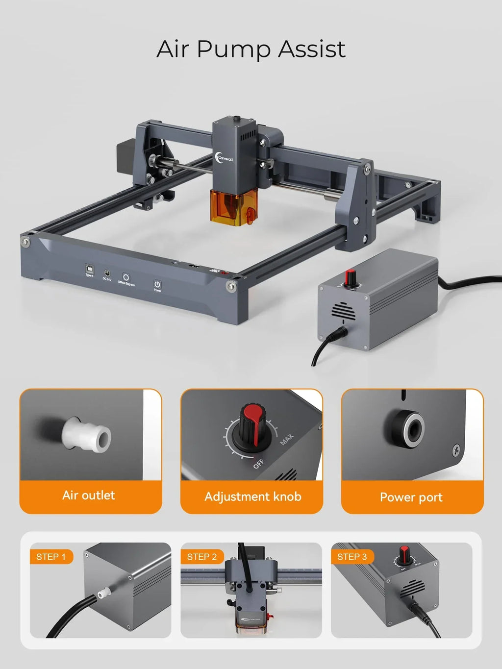 MD12 Air Assistant Pump | helps remove smoke and prevents burning edges.