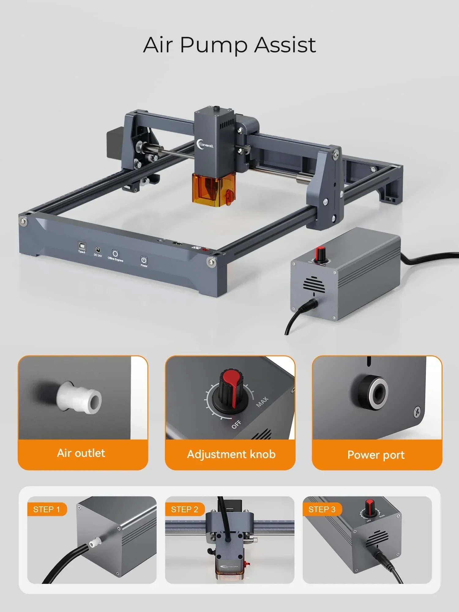 MD12 Air Assistant Pump | helps remove smoke and prevents burning edges.