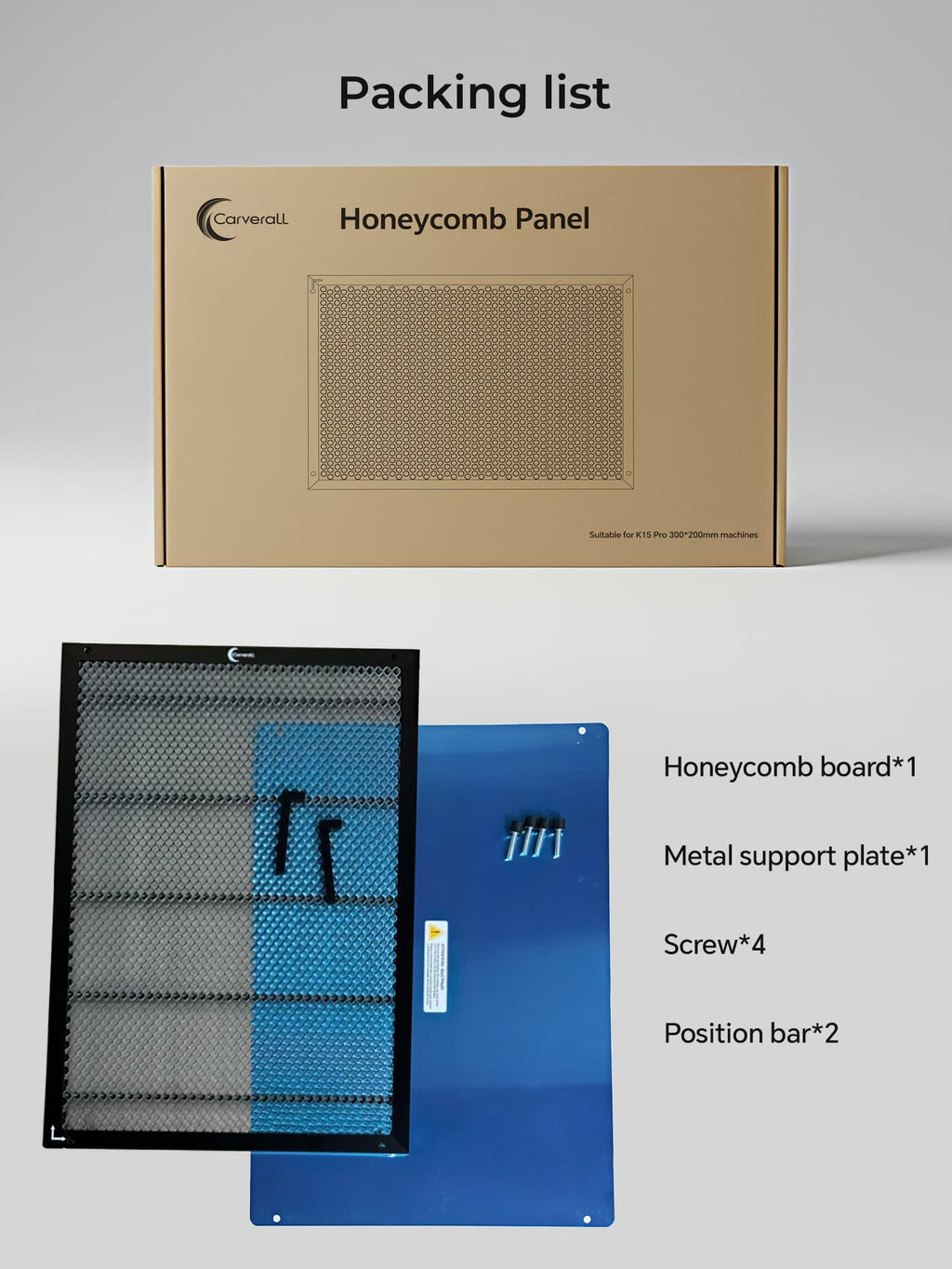 Carverall Honeycomb 300x200mm | Add-on of K15pro