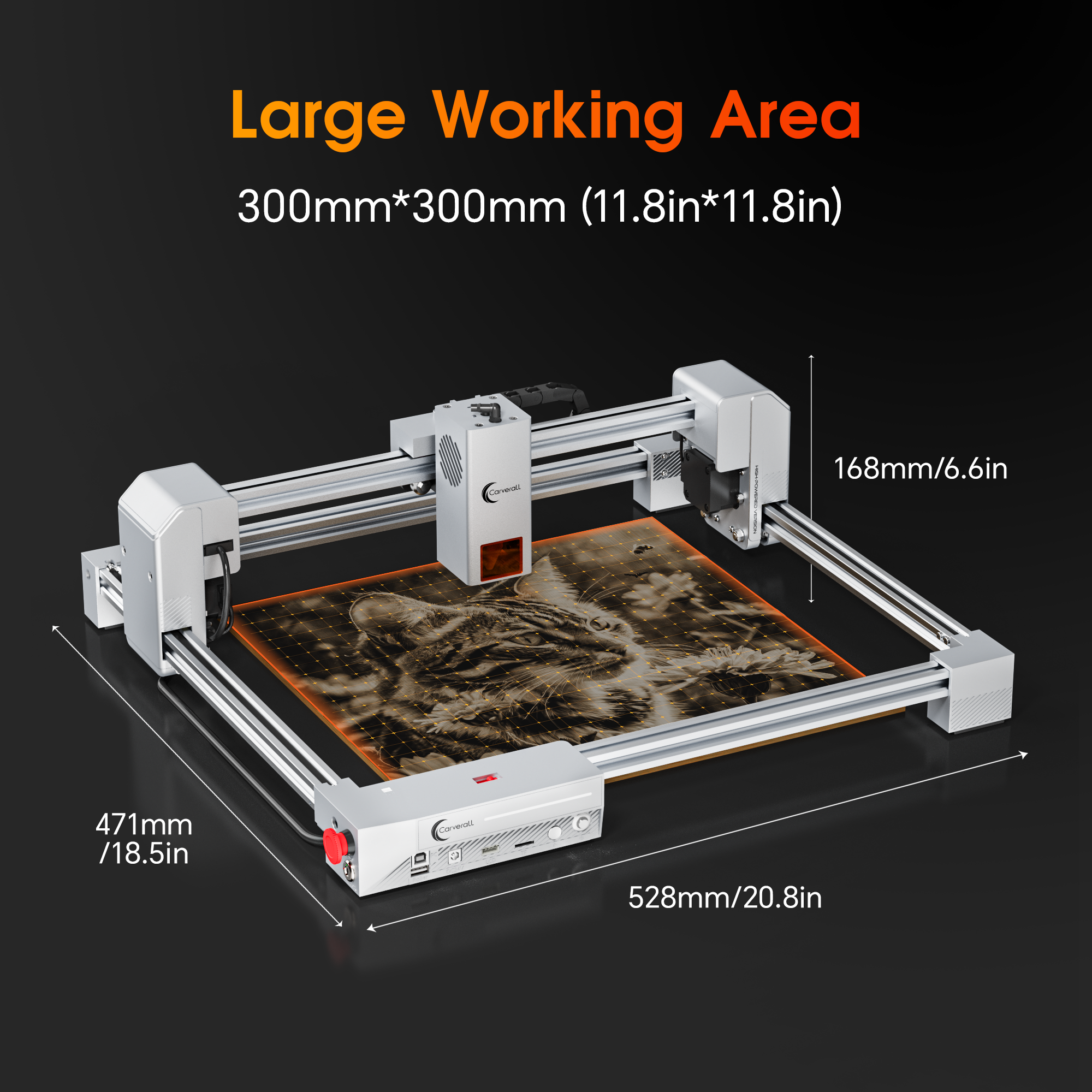 Carverall JL9 20W WiFi Laser Engraver for Wood, Acrylic, Leather & Small Business Projects