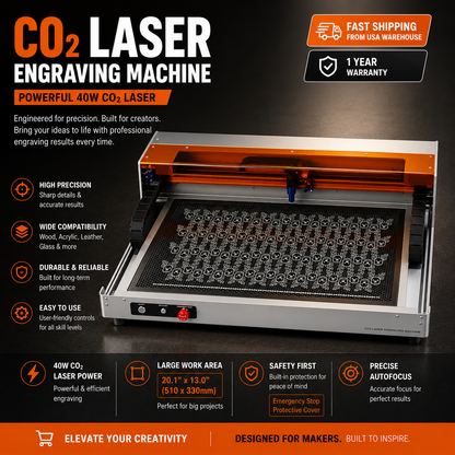 Carverall C1 40W CO2 Laser Engraving Machine | Work Area 620x350mm