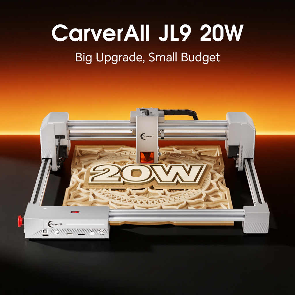 Carverall JL9 20W WiFi Laser Engraver for Wood, Acrylic, Leather & Small Business Projects
